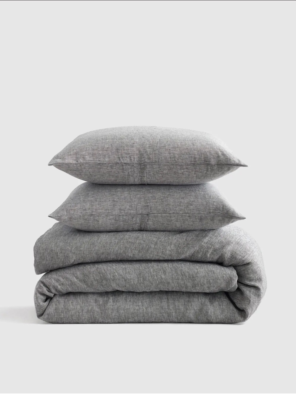Quince NWOT European Linen Duvet Cover Set in Charcoal Chambray King/Cal King